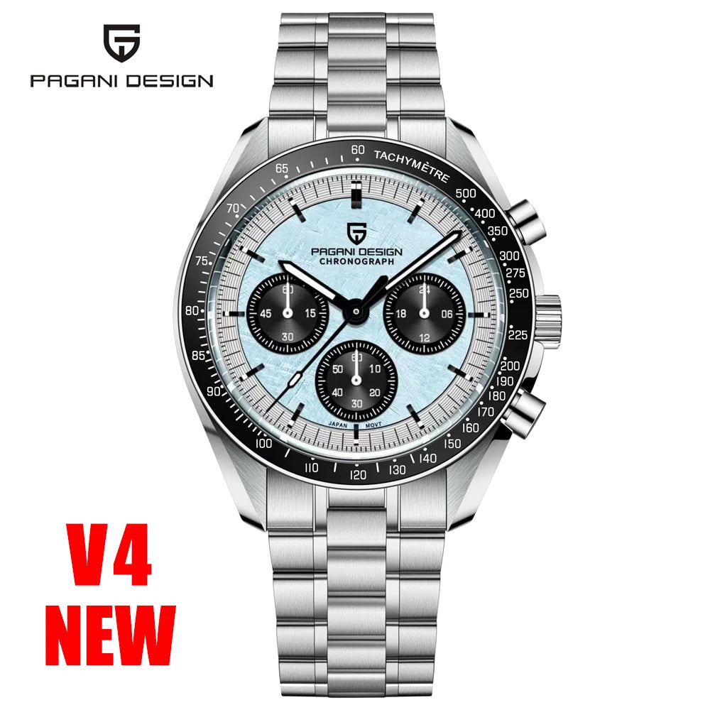 2026 New PAGANI DESIGN V5 Moon Men's Watches Top Luxury Quartz Watch For Men Chronograph Waterproof Sport Stainless Steel Clock
