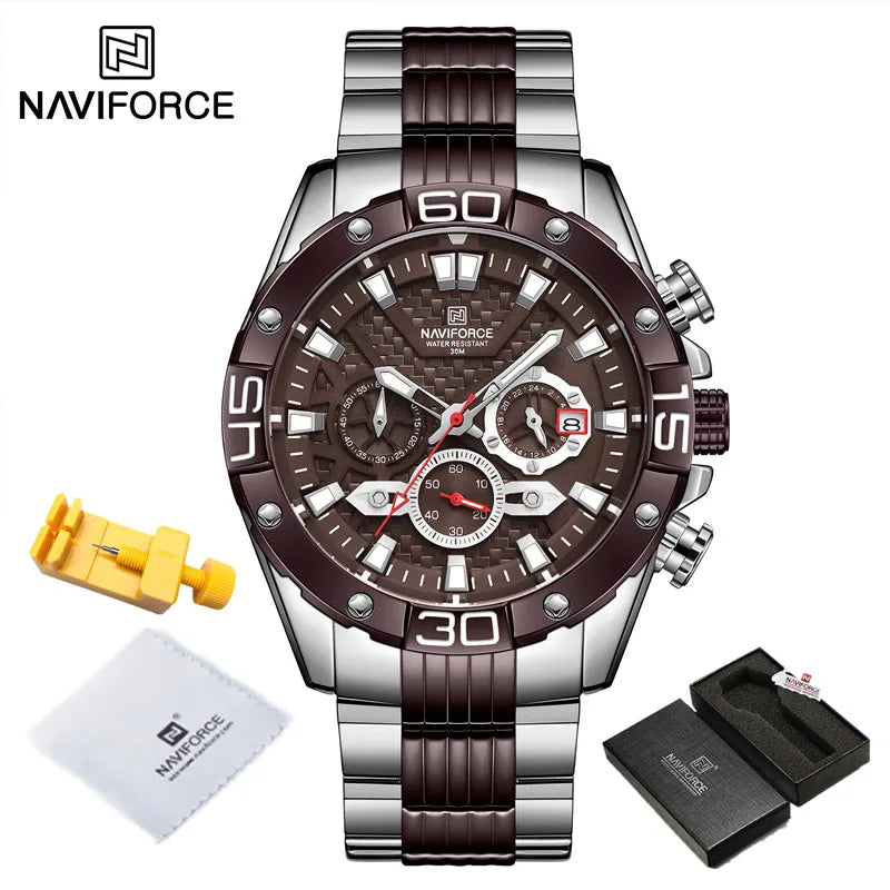 Nouvelle Montre NAVIFORCE Pour Homme Luxe Original Classique Quartz Chronographe Sport Étanche Montre-Bracelet Homme Livraison Gratuite
