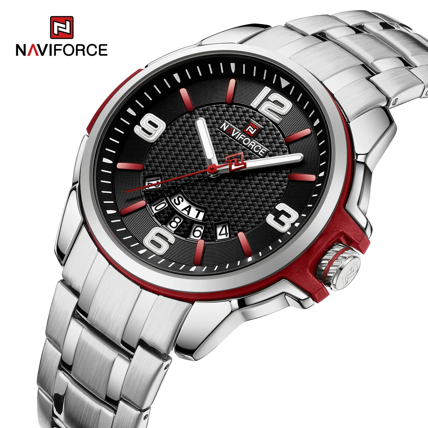 Montre-bracelet à quartz décontractée pour hommes, marque NAVIFORCE, en acier inoxydable, style affaires, étanche et lumineuse, Relogio
