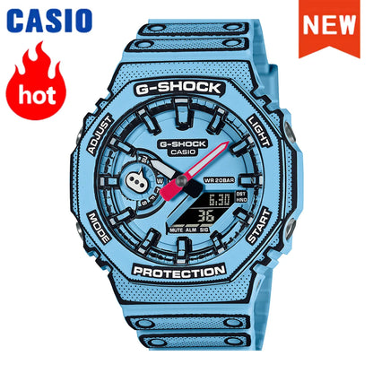 Montre homme Casio GA-2100 série 2026 Flame Inside, montre tendance sport multifonction mode antichoc à disque de couleur G-SHOCK