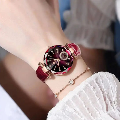 POEDAGAR Montres Exquises et Élégantes pour Femmes Étanche Cuir Haute Qualité Originale Montre Femme Quartz Montre-bracelet Dame