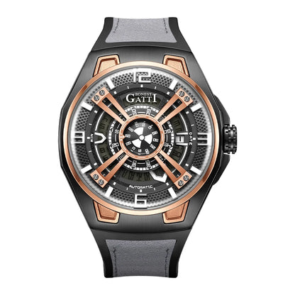 BONEST GATTI 5803 Montre Homme Automatique Montres de Luxe Lumineuses Étanche Cadran Conceptuel Mécanique Montre-Bracelet
