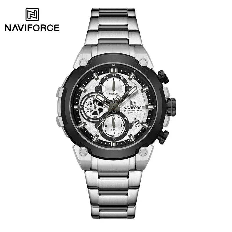 Montre Militaire Homme NAVIFORCE Luxe Étanche Quartz Chronographe Bracelet Montre Masculino Tendance Horloge