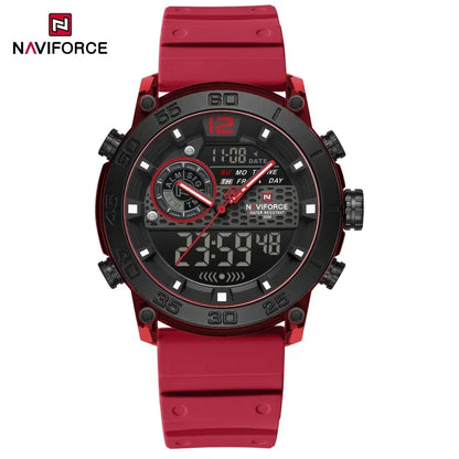 NAVIFORCE Nouvelle Montre-bracelet de Sport Multifonctionnelle pour Hommes, Légère, à Quartz, avec Chronomètre, Double Affichage de l'Heure et Lumière Nocturne, pour Garçons