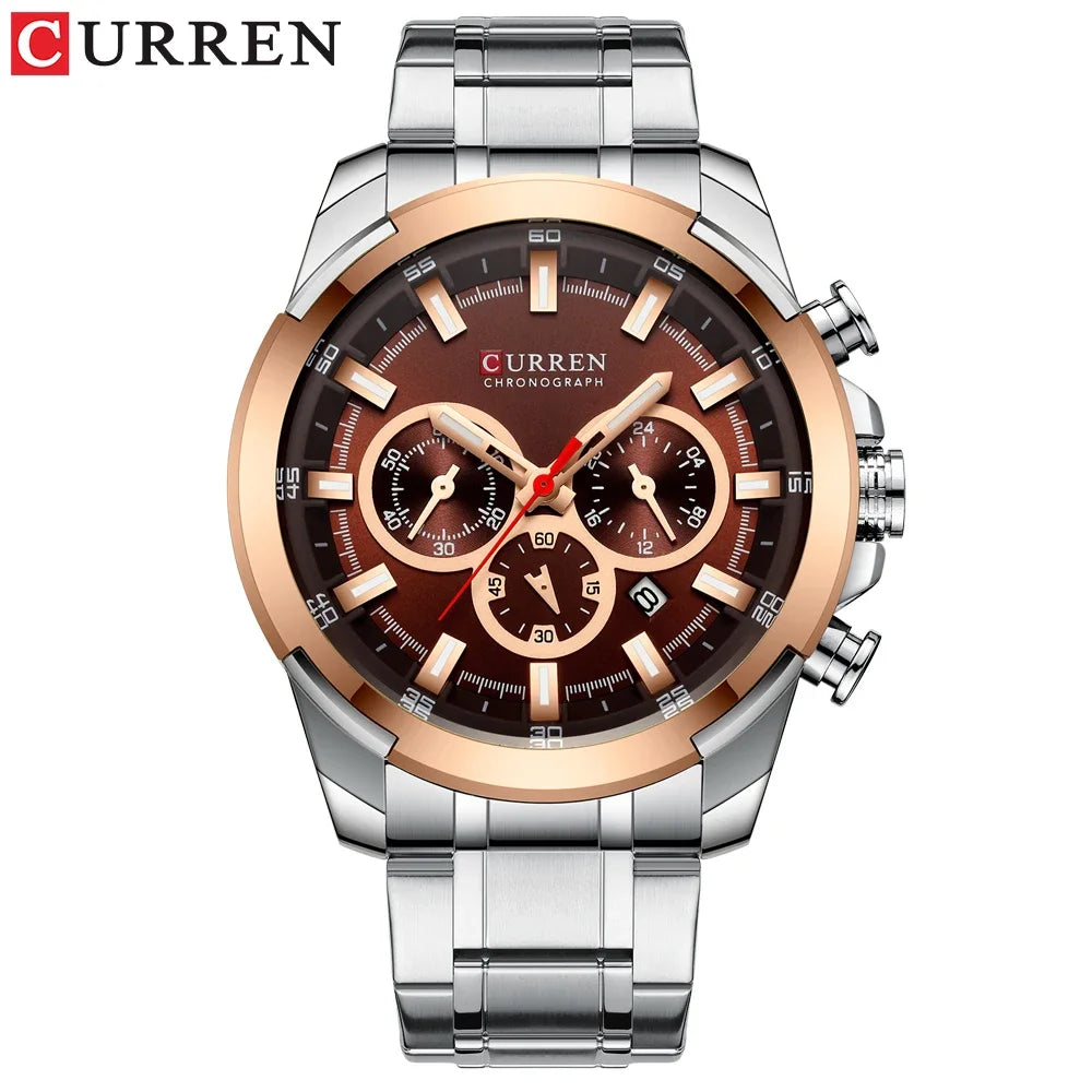 Montre à quartz CURREN pour hommes, marque de luxe, mode, affaires, montres en acier étanches pour hommes, montre-bracelet de sport, Relogio Masculino