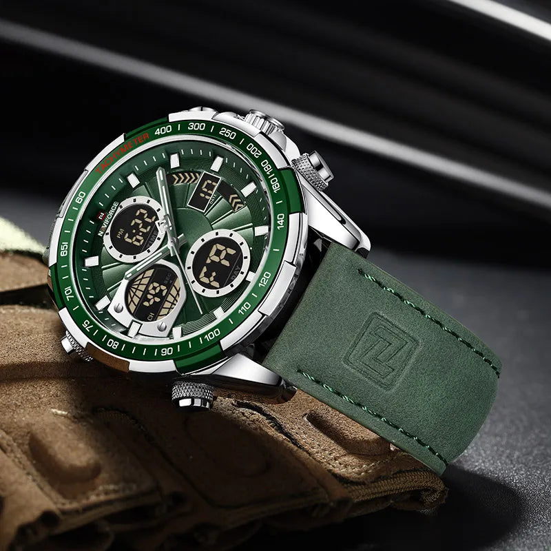 Montres militaires de mode NAVIFORCE pour hommes Luxe Montre chronographe sport originale Montre étanche à quartz Montre-bracelet numérique