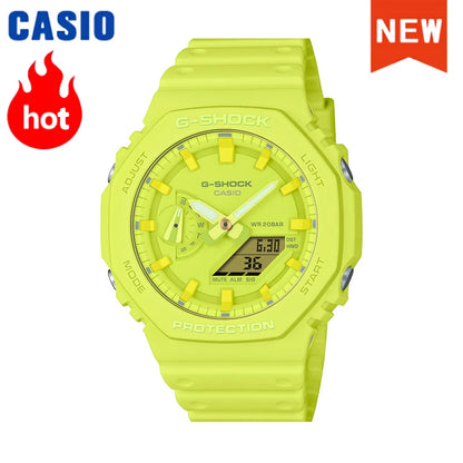 Montre homme Casio GA-2100 série 2026 Flame Inside, montre tendance sport multifonction mode antichoc à disque de couleur G-SHOCK