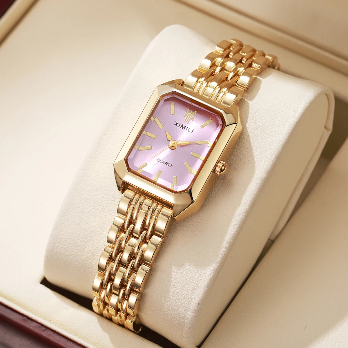 Montres de Luxe pour Femmes, Montre-Bracelet de Forme Rectangulaire en Acier, à Quartz, Reloj Mujer, Relogio Feminino, Cadeau pour Fille