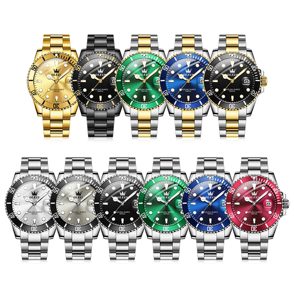 OLEVS 5885 Stainless Steel Strap Automatic Date Watch