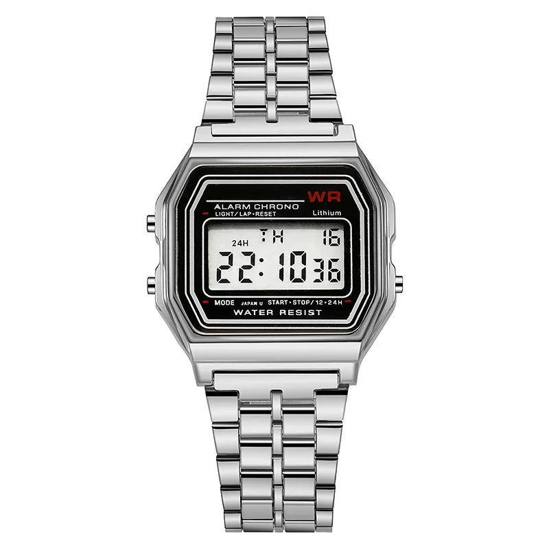 Montres sportives en or rose pour enfants et femmes, affichage numérique électronique, réveil rétro, relogio masculino, reloj