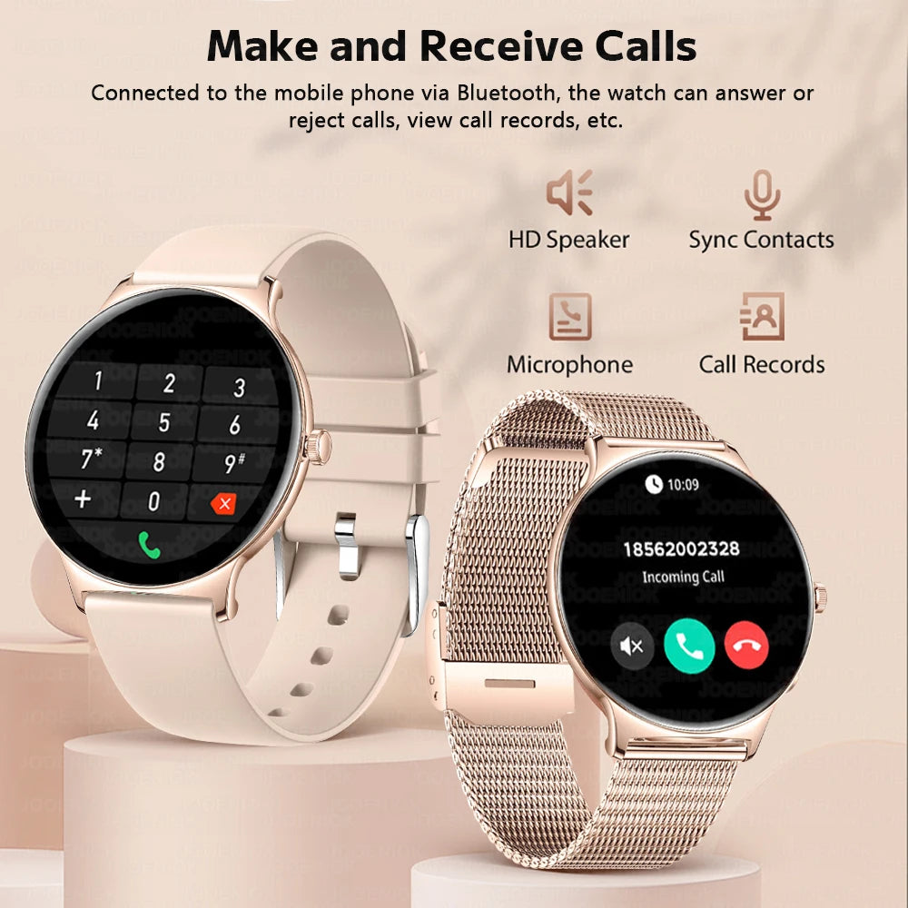 2026 Nouvelle Montre Connectée Ultra Mince 7.9MM Femmes Écran Toujours Affiché Temps Bracelet Sport Appel Bluetooth Montres Intelligentes Mode ios