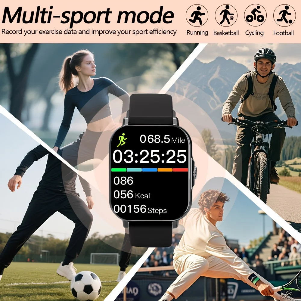 LAXASFIT 2026 Nouvelle Montre Connectée Appel Bluetooth Lecture Musique Surveillance Fréquence Cardiaque & Pression Artérielle Cadeau de Noël Unisexe