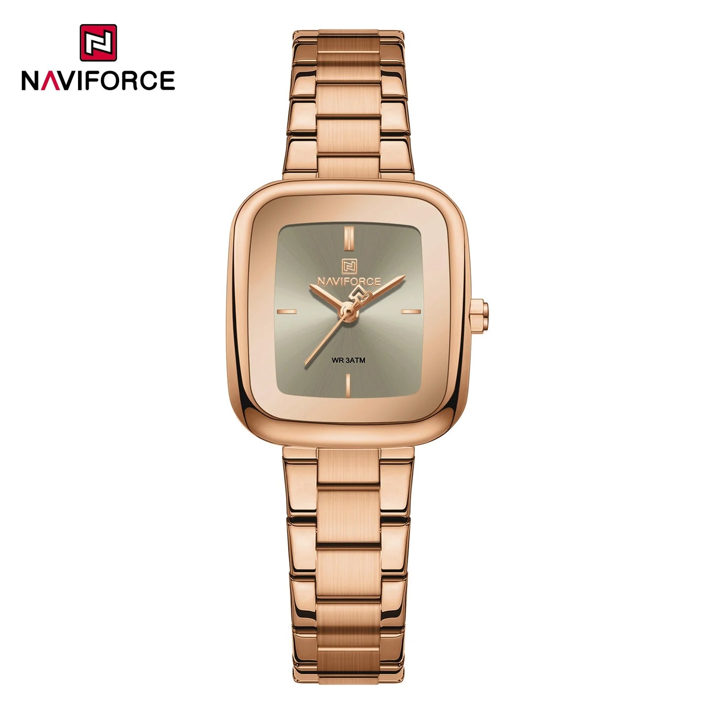 Montre-bracelet NAVIFORCE NF5075 décontractée pour femme avec bracelet en acier inoxydable résistant