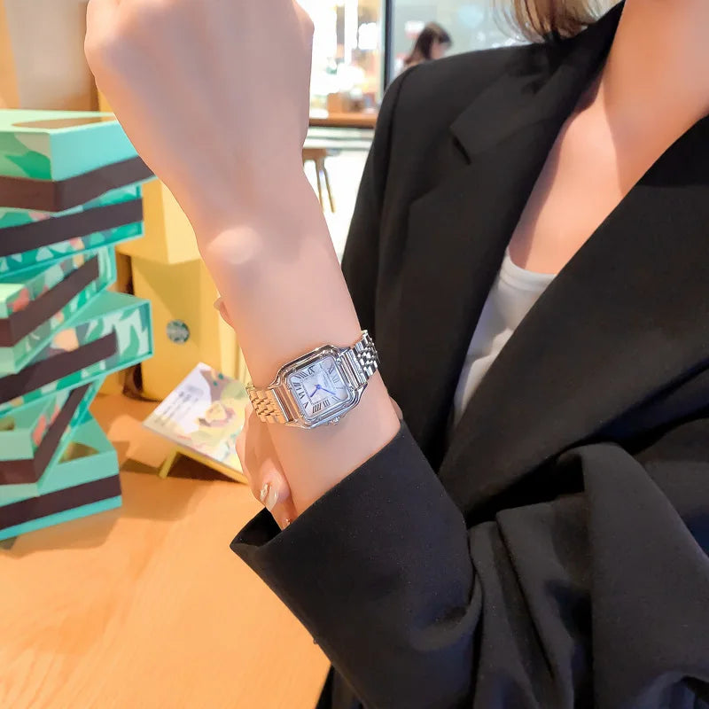 2026 Fashion Women Watch Calendar Stainless Steel Luxury Ladies Quartz Watches Business Female Clock (Without Box）