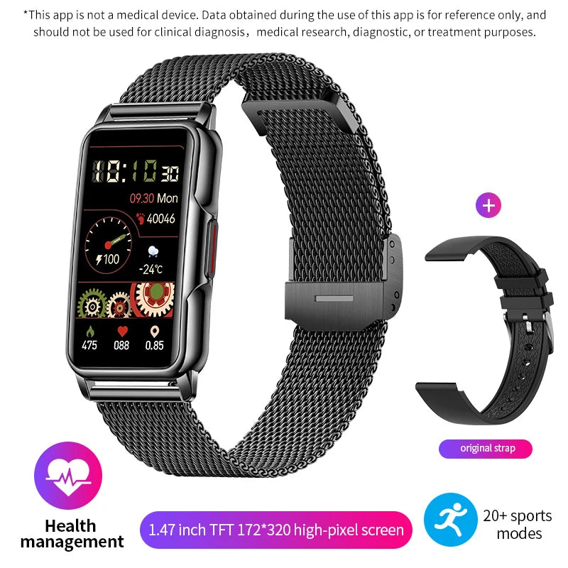 Montre intelligente LIGE pour hommes et femmes, bracelet intelligent de fitness, moniteur de fréquence cardiaque et de tension artérielle, étanche, appels Bluetooth