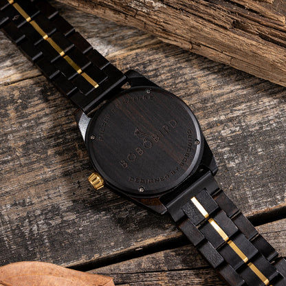 Montre à Quartz de Luxe en Bois BOBO BIRD pour Hommes, Design Original, Montre-Bracelet en Bois Faite à la Main, Écologique, Cadeau Unique pour Hommes 2025 Nouveau