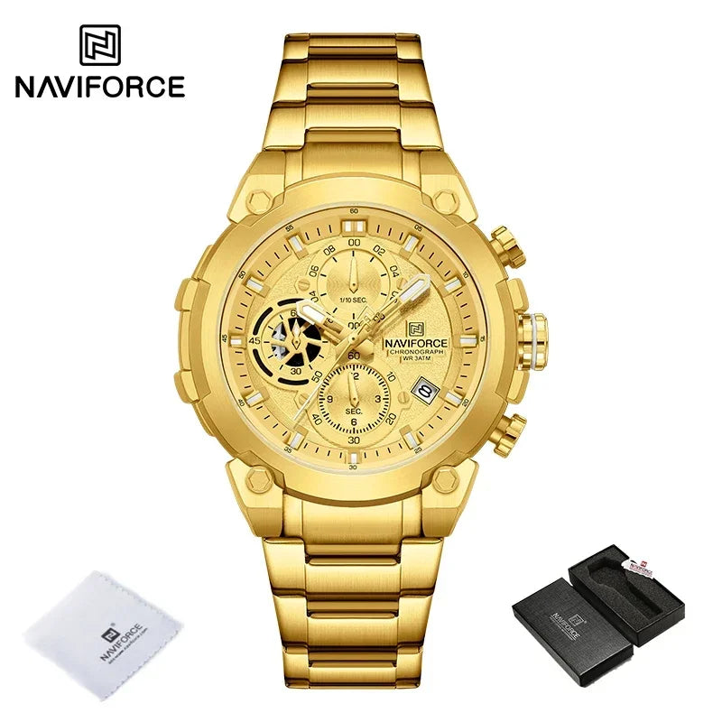 Montre Militaire Homme NAVIFORCE Luxe Étanche Quartz Chronographe Bracelet Montre Masculino Tendance Horloge