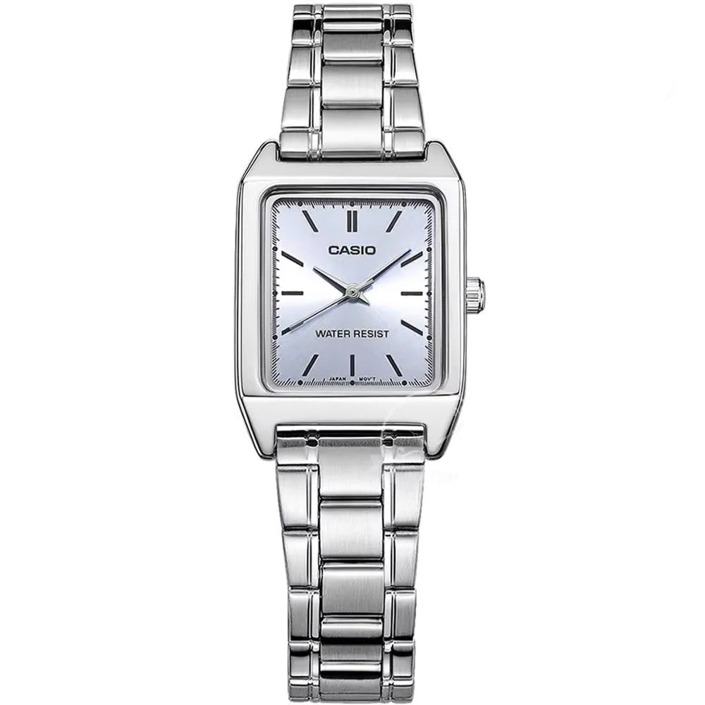 Casio LTP-V007D women's tonneau watch with stainless steel bracelet