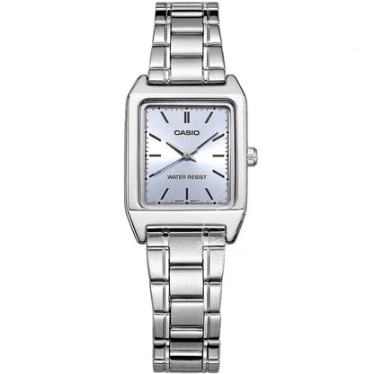 Casio LTP-V007D women's tonneau watch with stainless steel bracelet