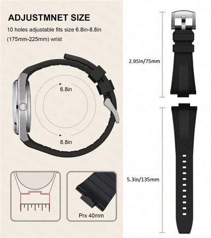 Pour Tissot PRX T137.407/T137.410 Bracelet de montre en silicone à dégagement rapide Super Player 40mm Homme Bracelet de montre en caoutchouc convexe 12mm