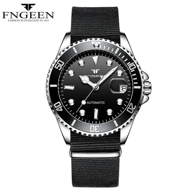 FNGEEN 9001 Luxury Brand Men Watch Steel Tourbillon Skeleton Mechanical Watches Luminous Automatic Date Diamond Wristwatch