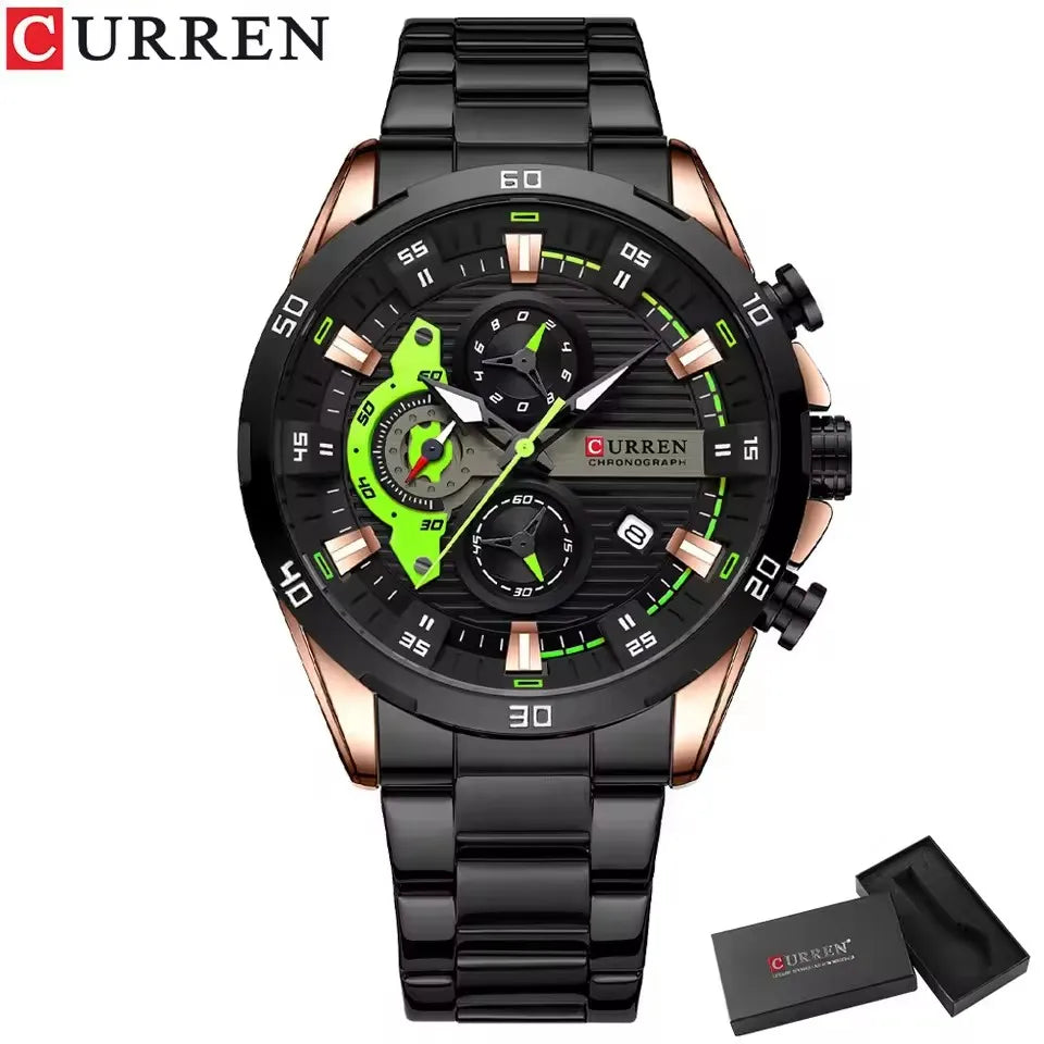 Stainless Steel Chronograph Luminous Dial Watch
