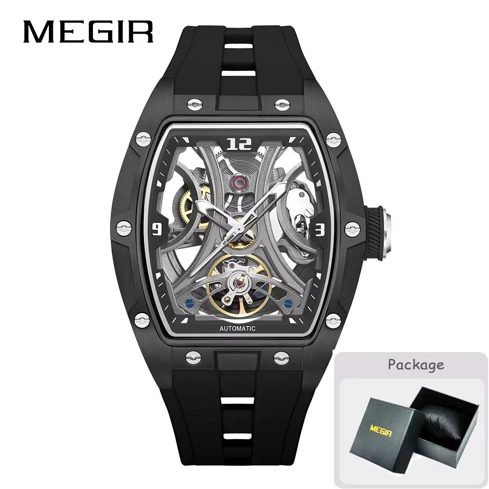 MEGIR 2026 Nouvelle montre automatique mécanique pour homme, marque de luxe, mouvement en acier inoxydable, étanche, Relogio