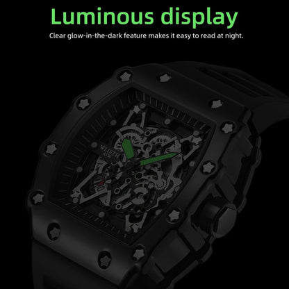 Montre de sport étanche à quartz lumineuse à grand cadran carré pour hommes