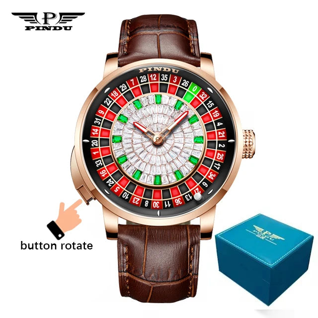 PINDU NH35A Roulette Table Montre mécanique étanche à saphir avec sphère en céramique