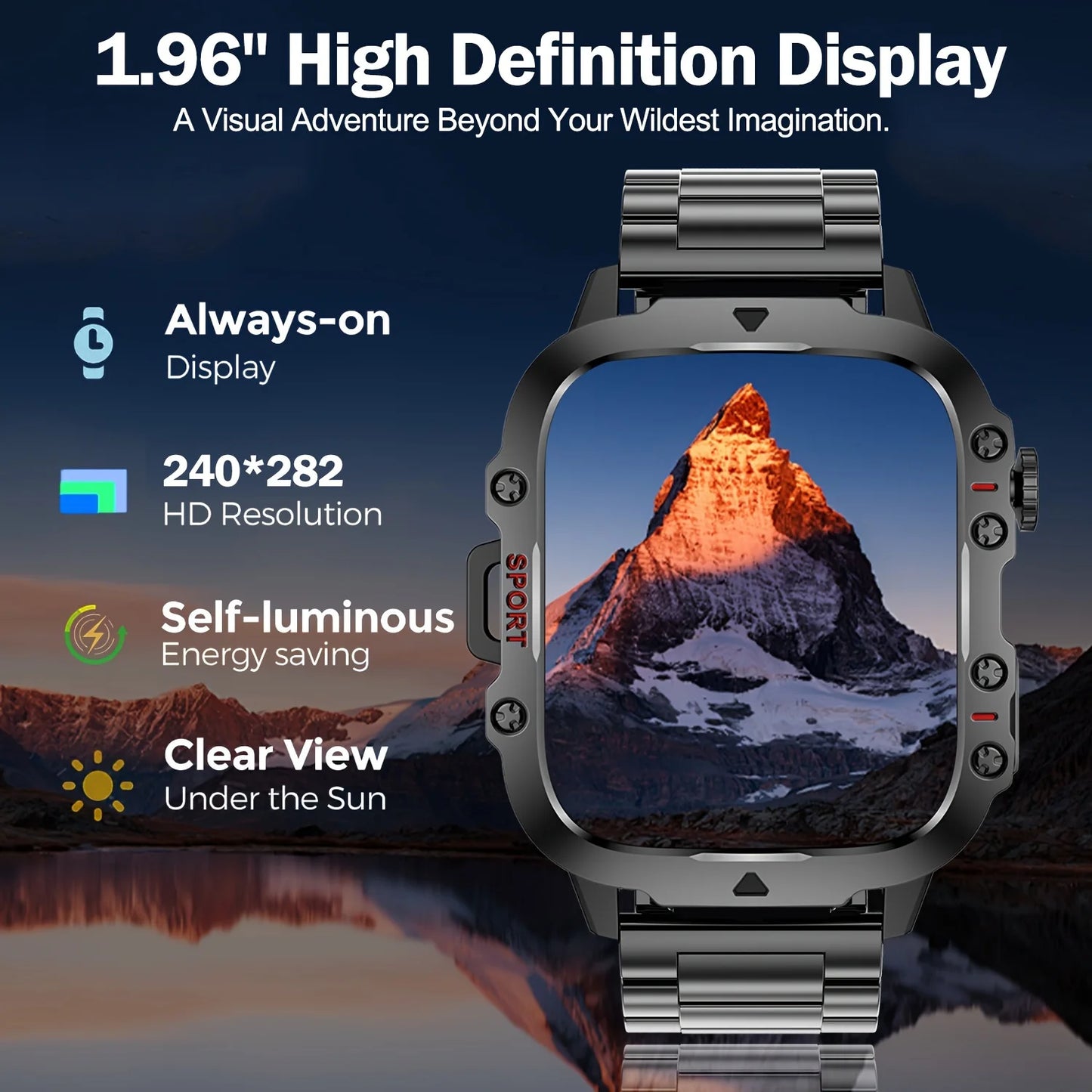 2026 Nouvelle montre connectée NFC pour femmes, 1,96 pouces, avec tension artérielle, fréquence cardiaque, appel Bluetooth, santé féminine, pour Android IOS