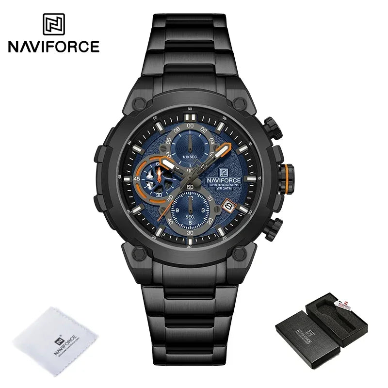 Montre Militaire Homme NAVIFORCE Luxe Étanche Quartz Chronographe Bracelet Montre Masculino Tendance Horloge