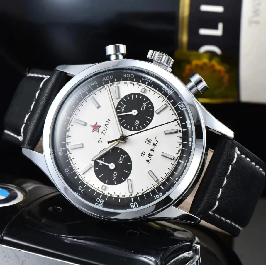 Montres homme 1963 montre automatique pilote 42mm étanche chronographe quartz rétro montre habillée vintage