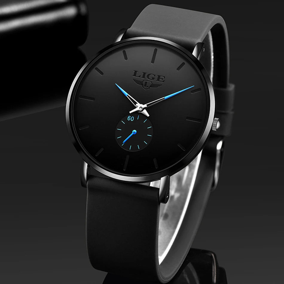 LIGE 2026 Nouvelle Montre Sport Tendance Homme, Marque de Luxe, Étanche, Simple, Ultra-Fine, Montre Homme à Quartz, Relogio Masculino