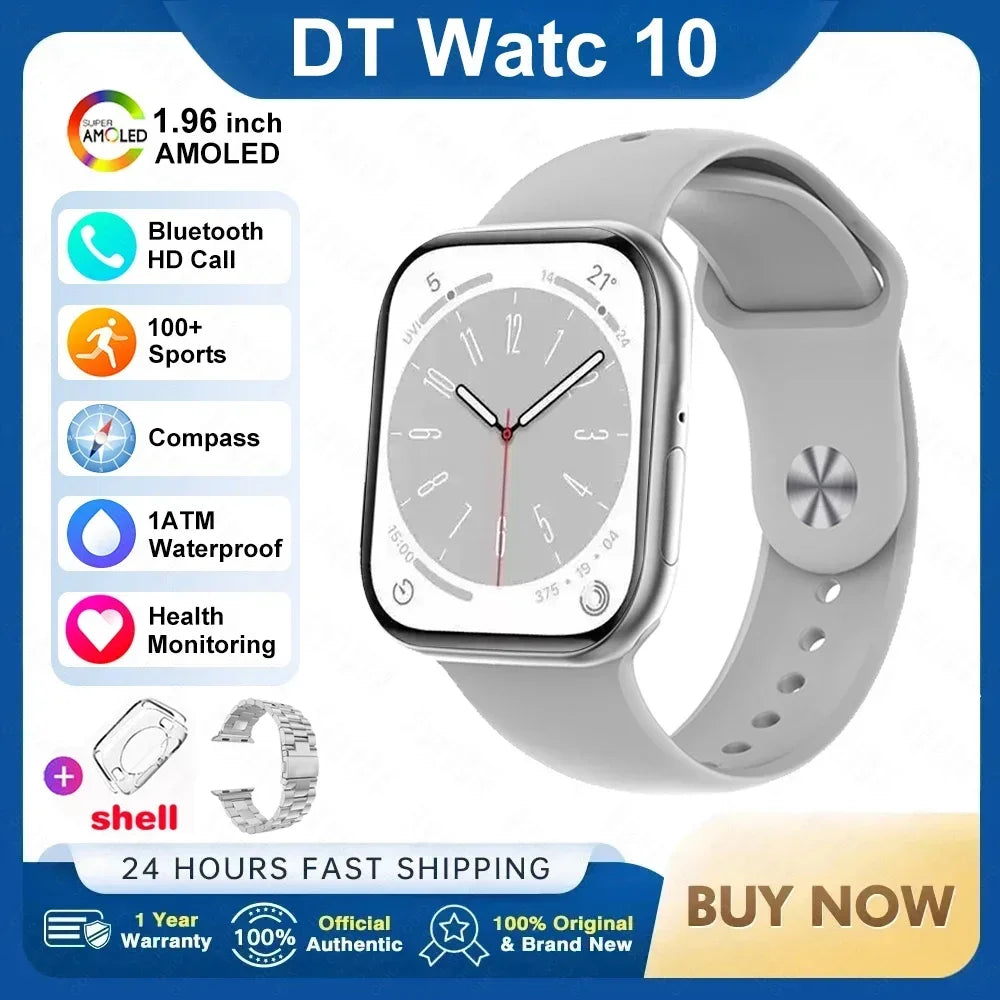 2025 New Original for Apple DT Watch 10 Smart Watch Men AMOLED 4GB Memory Music 3D Surround BT Call Waterproof smart watch Woman