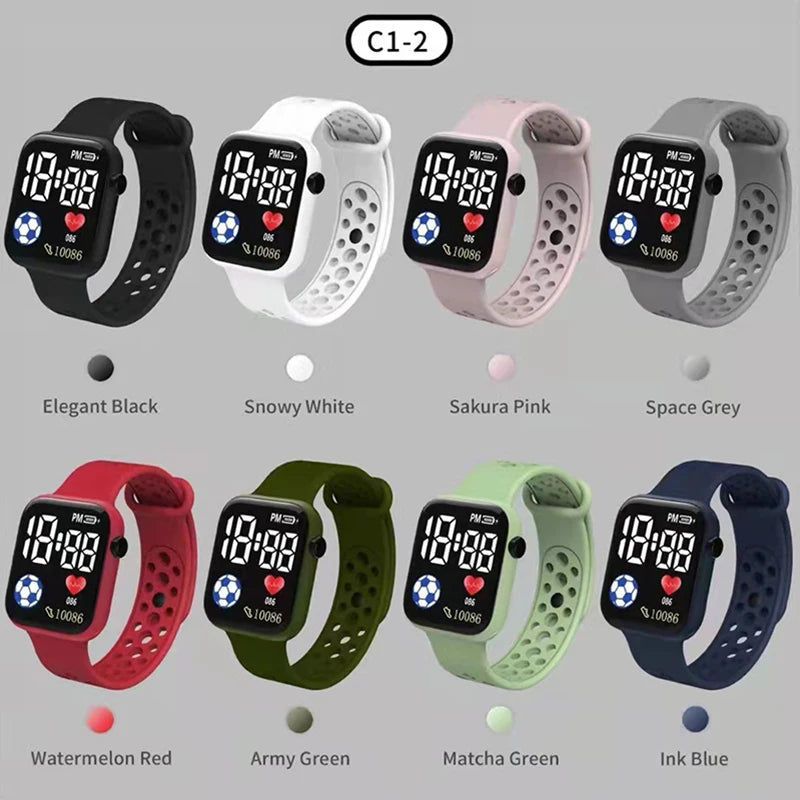 Montre numérique LED 2026 pour enfants garçons Montres de sport étanches filles Montre numérique en silicone Montre électronique décontractée pour enfants Reloj