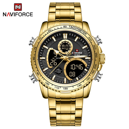 NAVIFORCE 2025 Nouvelle Montre Sport Homme Luxe Originale Montre-Bracelet en Acier Inoxydable Hommes Double Affichage Militaire Montres Étanche