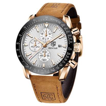 SAPPHERO Chronicle 5140 Classic Leather Strap Watch