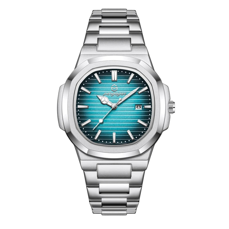 2026 Nouvelle Montre Homme Militaire de Luxe Carrée Étanche Lumineuse Date Semaine Montre Homme en Acier Inoxydable Montre à Quartz Homme Reloj+boîte