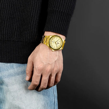 NAVIFORCE Montre-bracelet à quartz étanche Mode Point lumineux Homme Affichage de la date Montre de sport Montres pour homme Relogio Masculino