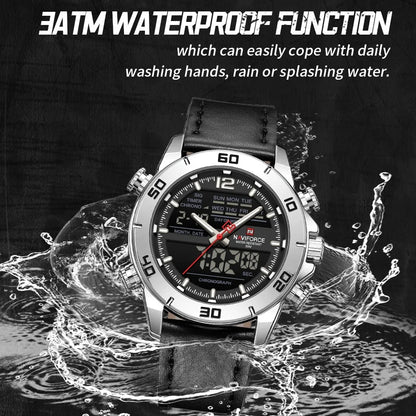 NAVIFORCE NF9253L Genuine Leather Band Luminous Date Clock
