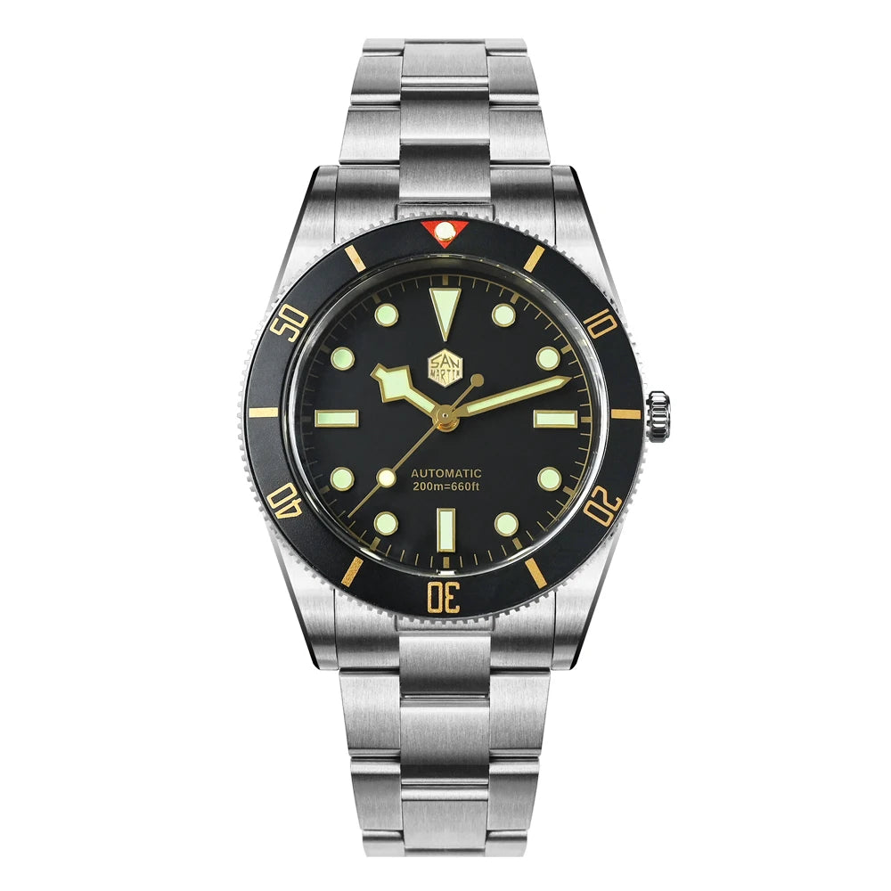 San Martin Nouvelle Montre Plongeur Homme Vintage BB54 Améliorée 37mm ST2130 Automatique Mécanique Saphir Lumineux Étanche 200m SN0138