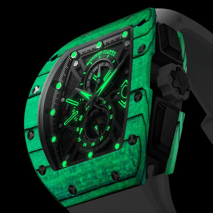 BONEST GATTI Montre Homme Automatique Allemande Entièrement Automatique Mécanique Étanche Lumineuse Fibre de Carbone Montre-Bracelet Homme Luxe Léger