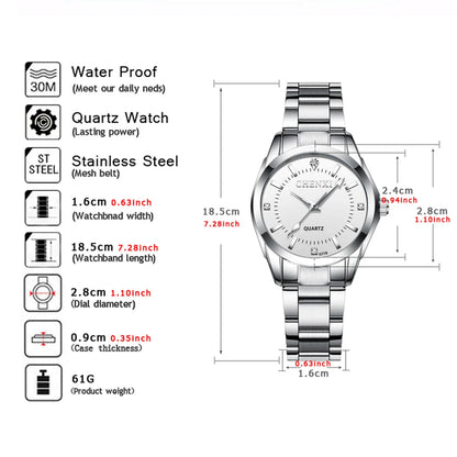 CHENXI 021B Women's Watch Simple Design Luxury Stainless Steel Women Quartz Wristwatch Rhinestone Dial Watches Gift for Ladies