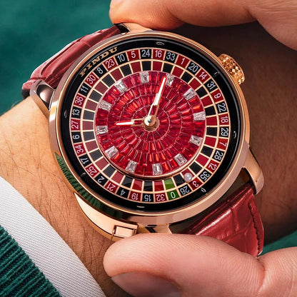 PINDU P6663 Roulette Dial Mechanical Watch Red Top
