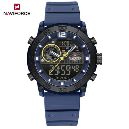 NAVIFORCE Nouvelle Montre-bracelet de Sport Multifonctionnelle pour Hommes, Légère, à Quartz, avec Chronomètre, Double Affichage de l'Heure et Lumière Nocturne, pour Garçons