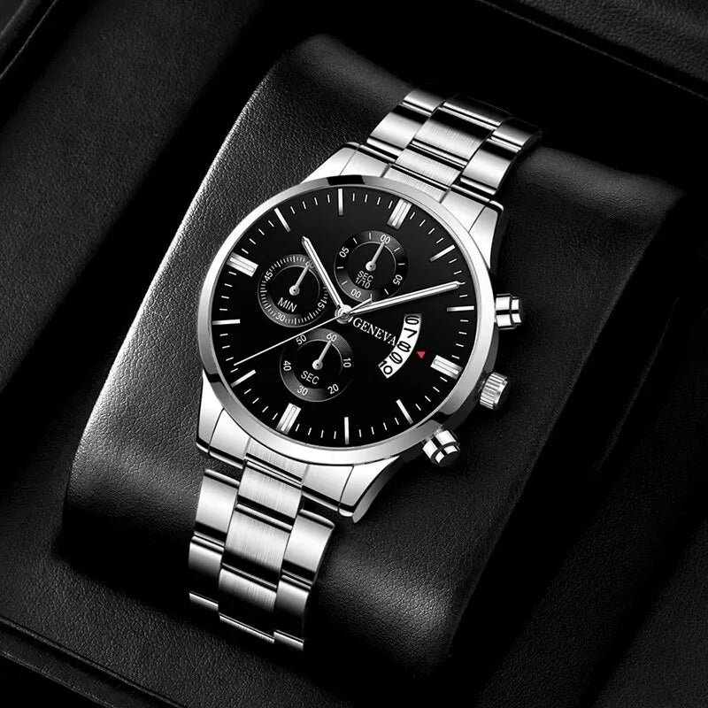Montre Bracelet Homme Luxe Calendrier Quartz Montre-Bracelet Affaires Homme Montre Horloge Homme Bracelet