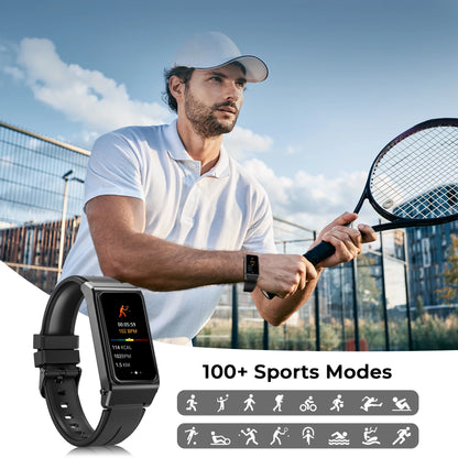 OUKITEL BT11 Smartwatch Oreillette Bluetooth 2-en-1, Surveillance de la santé 24h/24, Écran AMOLED 1,47", Montre connectée de sport étanche