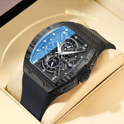 ChronoState BONEST GATTI Carbone – Montre de luxe mécanique automatique | Montre de sport lumineuse en fibre de carbone
