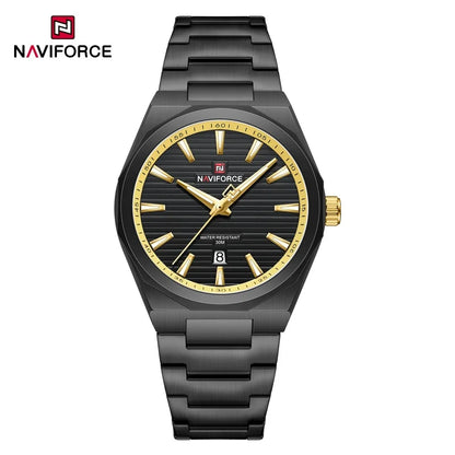 NAVIFORCE Montre de Luxe Homme Marque Militaire Sport Quartz Affichage Date Montre-Bracelet Décontractée Bracelet Acier Cadeau pour Homme