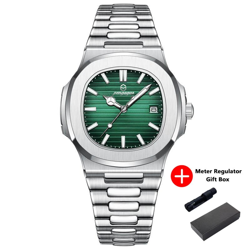 2026 Nouvelle Montre Homme Militaire de Luxe Carrée Étanche Lumineuse Date Semaine Montre Homme en Acier Inoxydable Montre à Quartz Homme Reloj+boîte